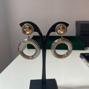 Givenchy two tone vintage earrings like new pristine condition